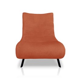 Poltrona Decorativa Nathy para Sala Quarto com Pés em Aço Preto Boucle Terracota Bz Decor - 3