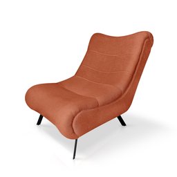 Poltrona Decorativa Nathy para Sala Quarto com Pés em Aço Preto Boucle Terracota Bz Decor - 2