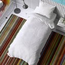 Ver imagem 1 de Capa Duvet Percal para Edredom Solteiro 180x240cm c/ zíper - Branco + Fronha FASTLAR Capa Duvet Solt