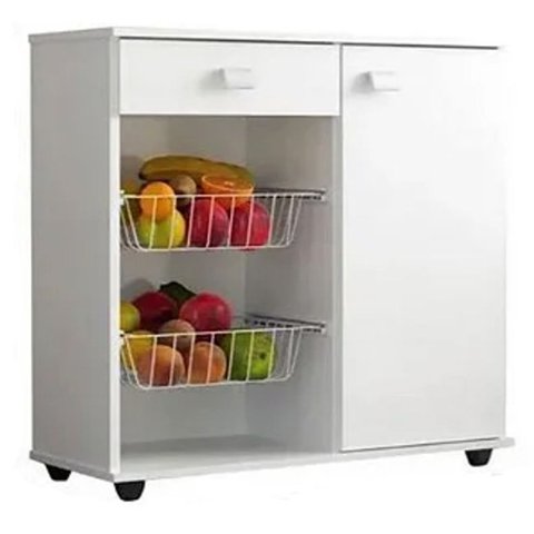 Balcão Fruteira Paula Microondas Bebedouro 1 Porta 1 Gaveta - Branco