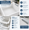 Ver imagem 4 de Balcão Fruteira Paula Microondas Bebedouro 1 Porta 1 Gaveta - Branco