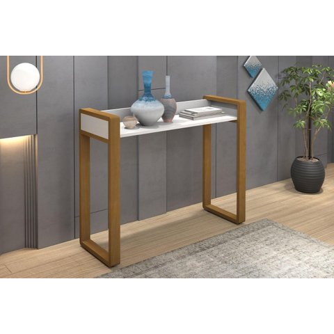 Aparador New Mdf Pés de Madeira - Branco