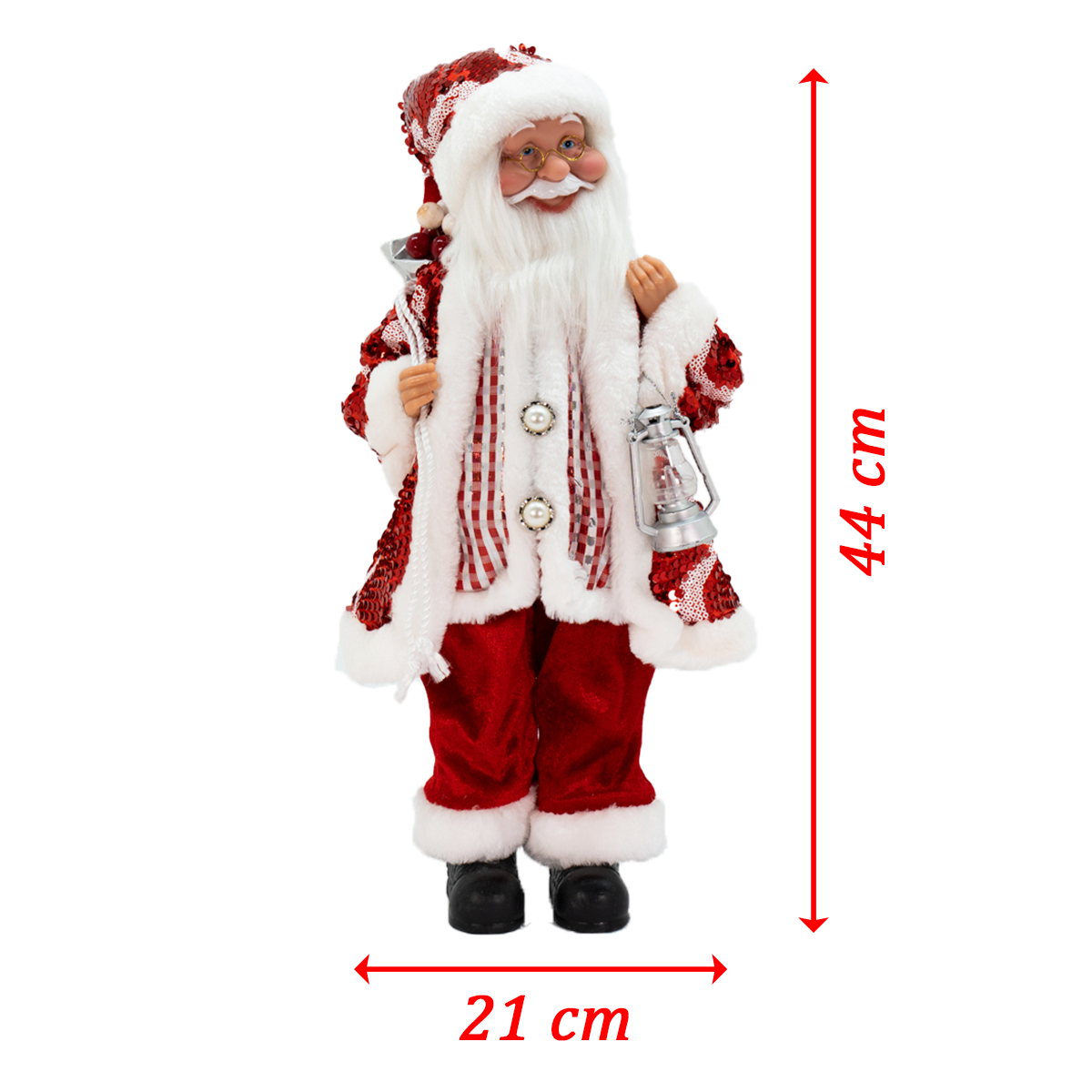 Enfeite Papai Noel Musical Natalino Movimento de Cabeça 44cm - 6