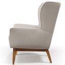 Ver imagem 6 de Kit 02 Poltronas Decorativa Fixa Base de Madeira Milena D02 Linho Cru B-443 - Lyam Decor