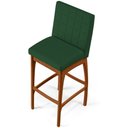 Ver imagem 7 de Kit 06 Banquetas Altas Para Cozinha Sala de Jantar Fixa Mila B04 Suede Verde Musgo - Lyam Decor