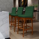 Ver imagem 2 de Kit 06 Banquetas Altas Para Cozinha Sala de Jantar Fixa Mila B04 Suede Verde Musgo - Lyam Decor