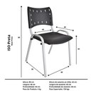 Ver imagem 3 de Cadeira Iso para Escola Escritório Comércio Preta Base Branca