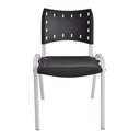 Ver imagem 1 de Cadeira Iso para Escola Escritório Comércio Preta Base Branca