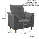 Ver imagem 5 de Poltrona de Amamentação Quarto de Bebê com Puff Melina Suede Cor:cinza