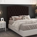 Ver imagem 2 de Cabeceira Cama Box Queen Itália 160 Cm Sintético MV Estofados Italia Marrom
