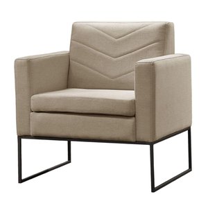 Poltrona Apolo Luxo Base Preta Castellar Móbile Linho Bege