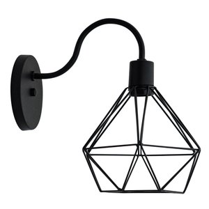 Kit 10 Arandela Diamante Poptem 1 Lampada Preto 29cm