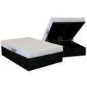 Ver imagem 1 de Cama Box Baú Queen: Colchão Ortopédico Herval D28 / AG65 Frontier + Base CRC Suede Black(158x198)