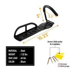 Gancho Bike Resistente para Pendurar Suporte Parede C/ Apoio - 7