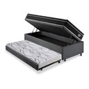 Ver imagem 4 de Bicama Box Baú Solteiro com Colchão Gransleep Ecoflex Molas Verticoil Linho Cinza 88x188