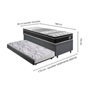 Ver imagem 2 de Bicama Box Baú Solteiro com Colchão Gransleep Ecoflex Molas Verticoil Linho Cinza 88x188