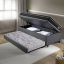 Ver imagem 3 de Bicama Box Baú Solteiro com Colchão Gransleep Ecoflex Molas Verticoil Linho Cinza 88x188