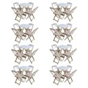 Ver imagem 1 de Kit 8 Jogos De Mesa Com 4 Cadeiras De Madeira Dobravel 70X70 - Sem Pint - Marrom