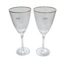 Ver imagem 2 de Cj 2 Tacas de Vidro Sodo-Calcico p/Vinho c/Borda Dourada Lines 400ml Wolff 29129