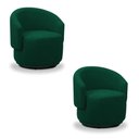 Ver imagem 1 de Poltrona Decorativa Orgânica Kit 2 Névoa Bouclê Verde E03 - D’Rossi