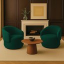 Ver imagem 2 de Poltrona Decorativa Orgânica Kit 2 Névoa Bouclê Verde E03 - D’Rossi