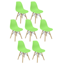 Ver imagem 3 de Kit 7 Cadeiras Charles Eames Eiffel Wood Design Verde Claro