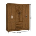 Ver imagem 3 de Guarda-roupa Casal em Mdp com 6 Portas e 2 Gavetas Vila Rica