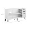 Balcão de Cozinha Origens 7028 3 Portas e 4 Gavetas s/ Tampo Branco/Terracota - Bertolini - 3