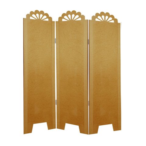 Biombo Liso com Detalhes 3 Folhas sem Pezinhos