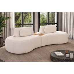 Sofá Organico Modulado Retratil 285cm Linha Premium Bouclê Off-white Premiun - 1