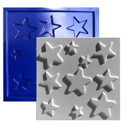 Conjunto 6 Formas 3d Gesso E Cimento Abs Azul 1mm  - 6