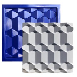 Conjunto 6 Formas 3d Gesso E Cimento Abs Azul 1mm  - 5