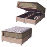 Cama Box Baú Casal King Colchão Molas Guarda Costas Max com Pillow Suede Bege/branco - 1