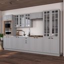 Ver imagem 1 de Armário de Cozinha Modulada Completa Fidelitá Nara 100% MDF 6 Peças 350cm 18 Portas 2 Gavetas sem