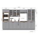 Ver imagem 4 de Armário de Cozinha Modulada Completa Fidelitá Nara 100% MDF 6 Peças 350cm 18 Portas 2 Gavetas sem