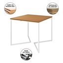Ver imagem 3 de Conjunto de Mesa Industrial Base Branca Tampo Quadrado 90cm Canela 4 Poltronas Estofadas Vermelho