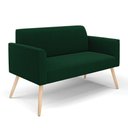 Ver imagem 1 de Sofá 2 Lugares Namoradeira Pé Palito Natural Marisa Bouclê Verde D03 - D'Rossi