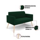 Ver imagem 3 de Sofá 2 Lugares Namoradeira Pé Palito Natural Marisa Bouclê Verde D03 - D'Rossi