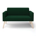 Ver imagem 5 de Sofá 2 Lugares Namoradeira Pé Palito Natural Marisa Bouclê Verde D03 - D'Rossi