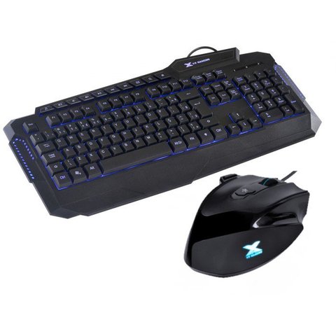 Teclado VX Gamer Hercules Led 3 Cores 1.8m Gt 200 + Mouse VX Gamer Icarus 3200 Dpi C/ Ajuste De Peso