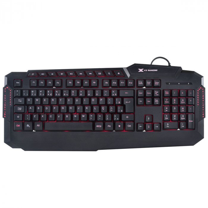 Teclado VX Gamer Hercules Led 3 Cores 1.8m Gt 200 + Mouse VX Gamer Icarus 3200 Dpi C/ Ajuste De Peso - 4