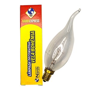 Kit 10 Lâmpada Decorativa Vela Bico Torto 40W 130V E12 Clara