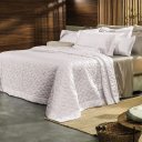 Ver imagem 2 de Kit Colcha3 Pçs Casal Altenburg Cetim 300 Fios Heritage 100% Algodão 230x260cm Branco
