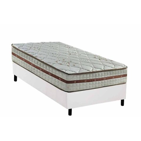 Cama Box Solteiro: Colchão Molas Masterpocket Ensacadas Classic + Base Crc Courano White (88x188)