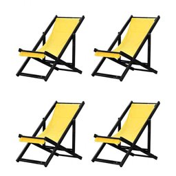 Kit 4 Espreguiçadeiras Dobrável Black Sb-amarelo - 1