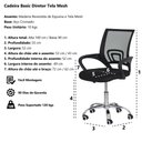Ver imagem 6 de Kit 4 Cadeiras Escritório Diretor Preta Giratória Ajustável