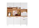 Ver imagem 1 de Kit Cozinha Siena 160cm com Nicho para Forno/microondas - Cinamomo/branco Aramóveis