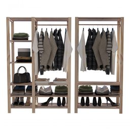 Combo Com Armário Duplo Pinus De Madeira+arara Closet - 1