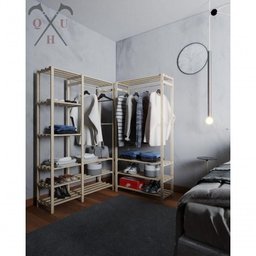 Combo Com Armário Duplo Pinus De Madeira+arara Closet - 4