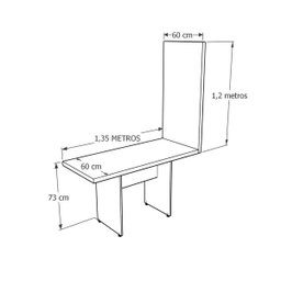 Mesa de Reunião 1,35m X 0,60cm Tampo 40mm Espessura com Painel Tv Ameixa Negra com Preto - 5